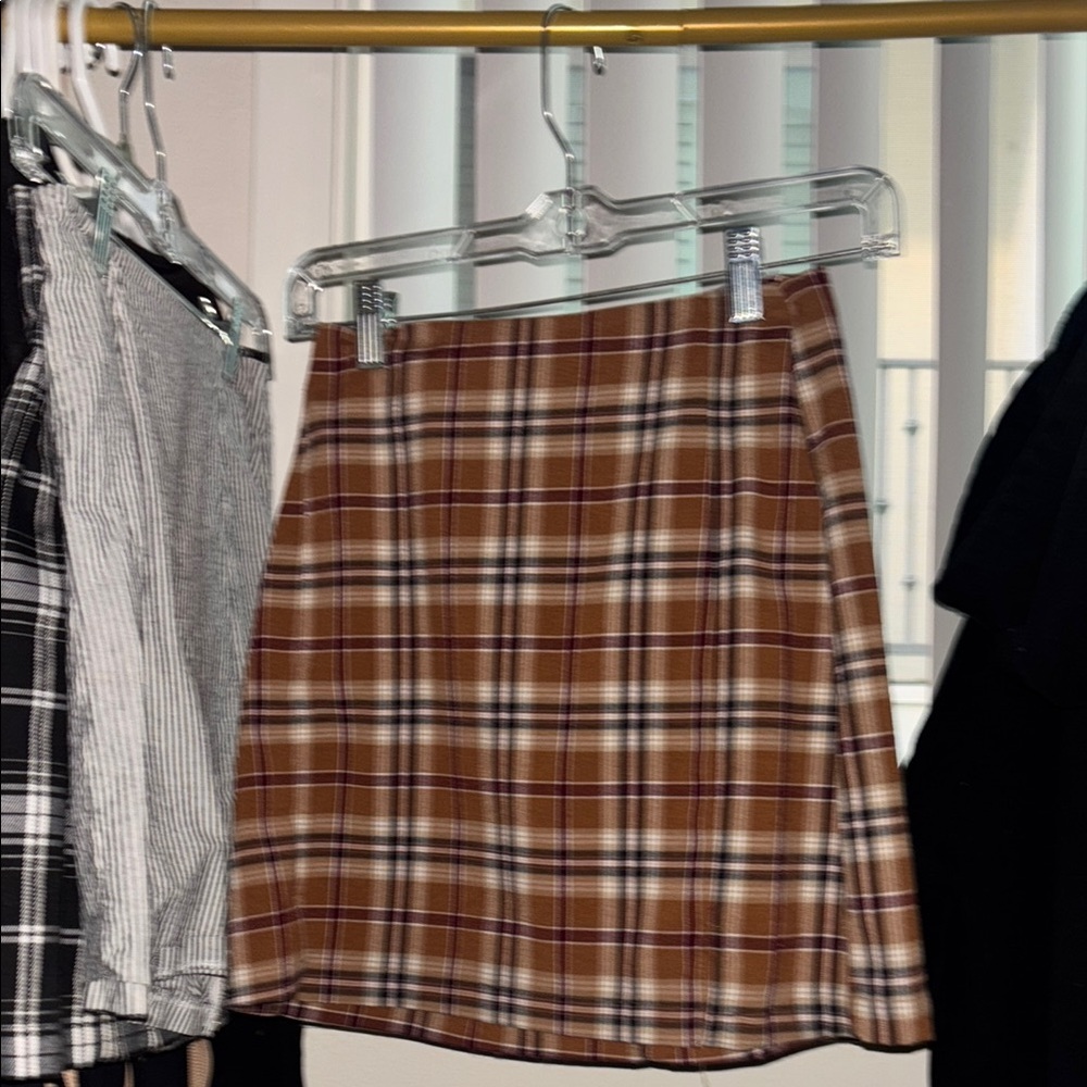 Plaid Brown mini Skirt